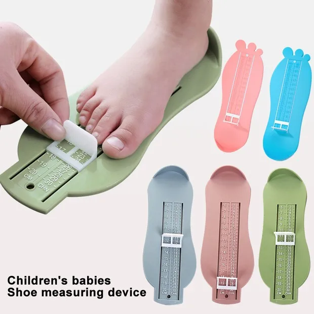 Medidor de medición de pie para bebé y niño, 3 colores, regla de medición de tamaño, herramienta para medir la longitud de los zapatos