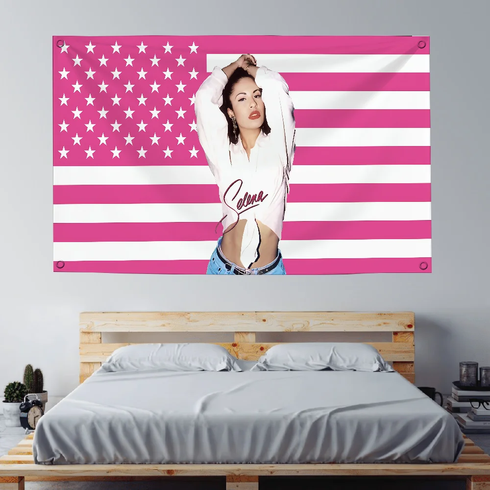 3X5 FT American Singer and Actress Selena Quintanilla Custom Flag to Hang Outdoor Decorations Decorative Flags for Rooms Home