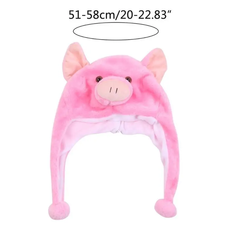 652F Topi Beanie Boneka Hewan Gaya Baru Topi Hangat Super Lembut dengan Penutup Telinga Kostum Cosplay Berbulu Topi Musim Dingin