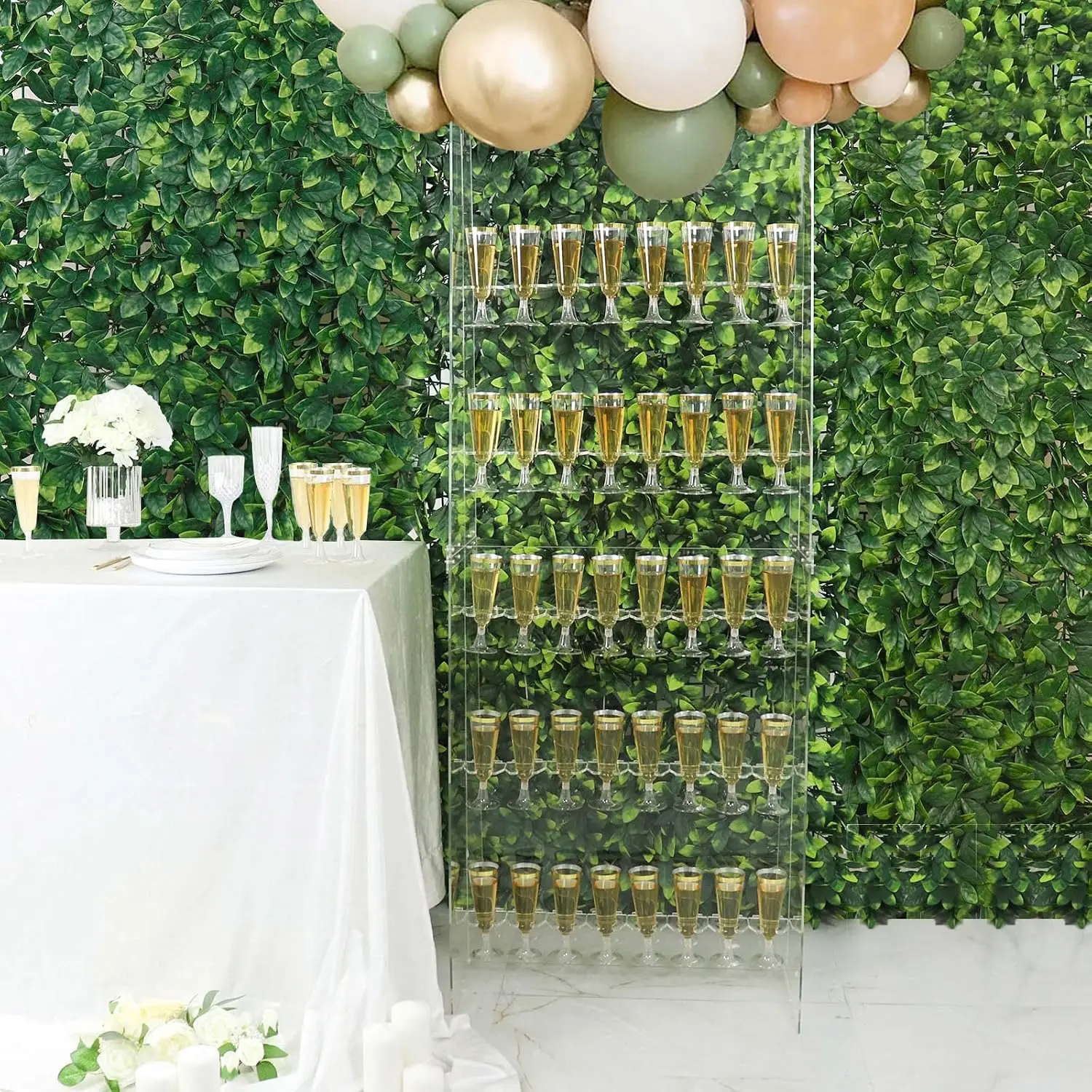 Clear Acrylic 5ft 5Tier Wine Glass Stemware Rack Champagne Flute Holder Wall Stand