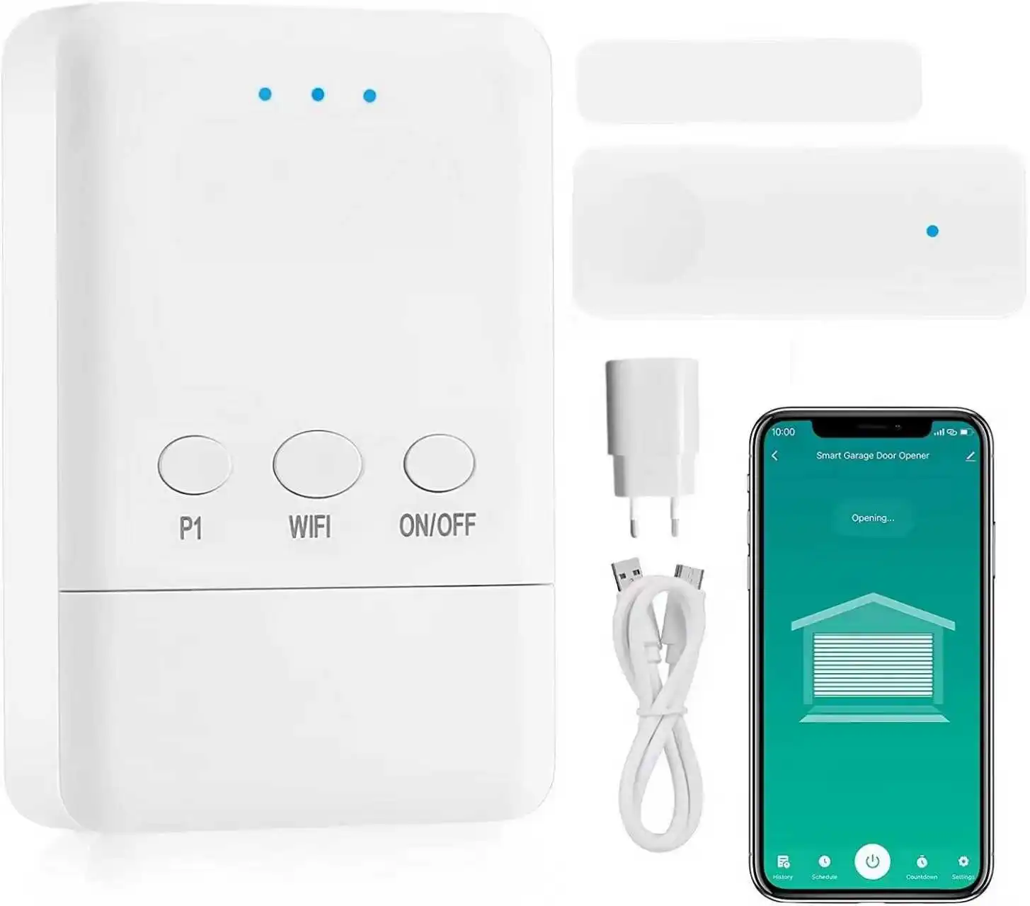 Tuya WIFI EU Smart Universal Garagentoröffner Türsensor Drahtloser Garagentor-Controller Unterstützt Alexa Google Sprachassistent