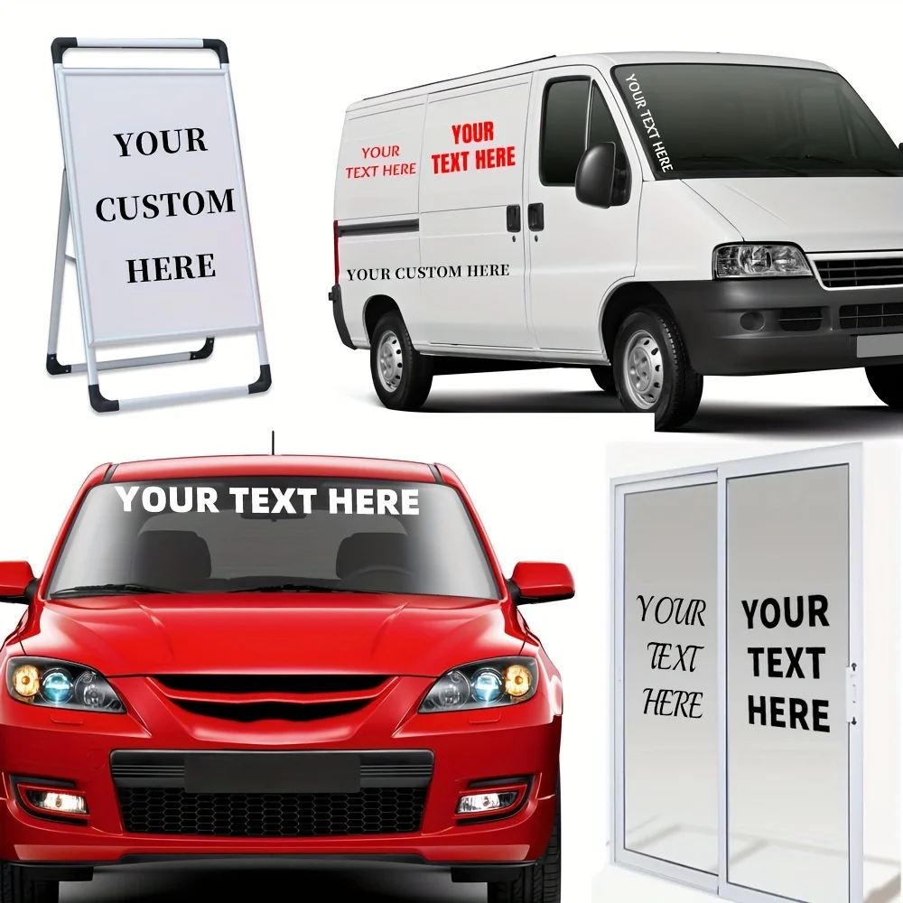 1Pc Custom Vinyl Lettering 3*18 Inch Windshield Decals (Make Your Own Text) for Car, Truck, Pickup Truck, Van, SUV, Sedan