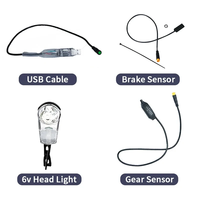 

Bafang-Hydraulic Brake Sensor, Shift Sensor, USB Programming Cable, Bike Front Light, BBS01B, BBS02B, BBSHD, Mid Drive Ebike Kit