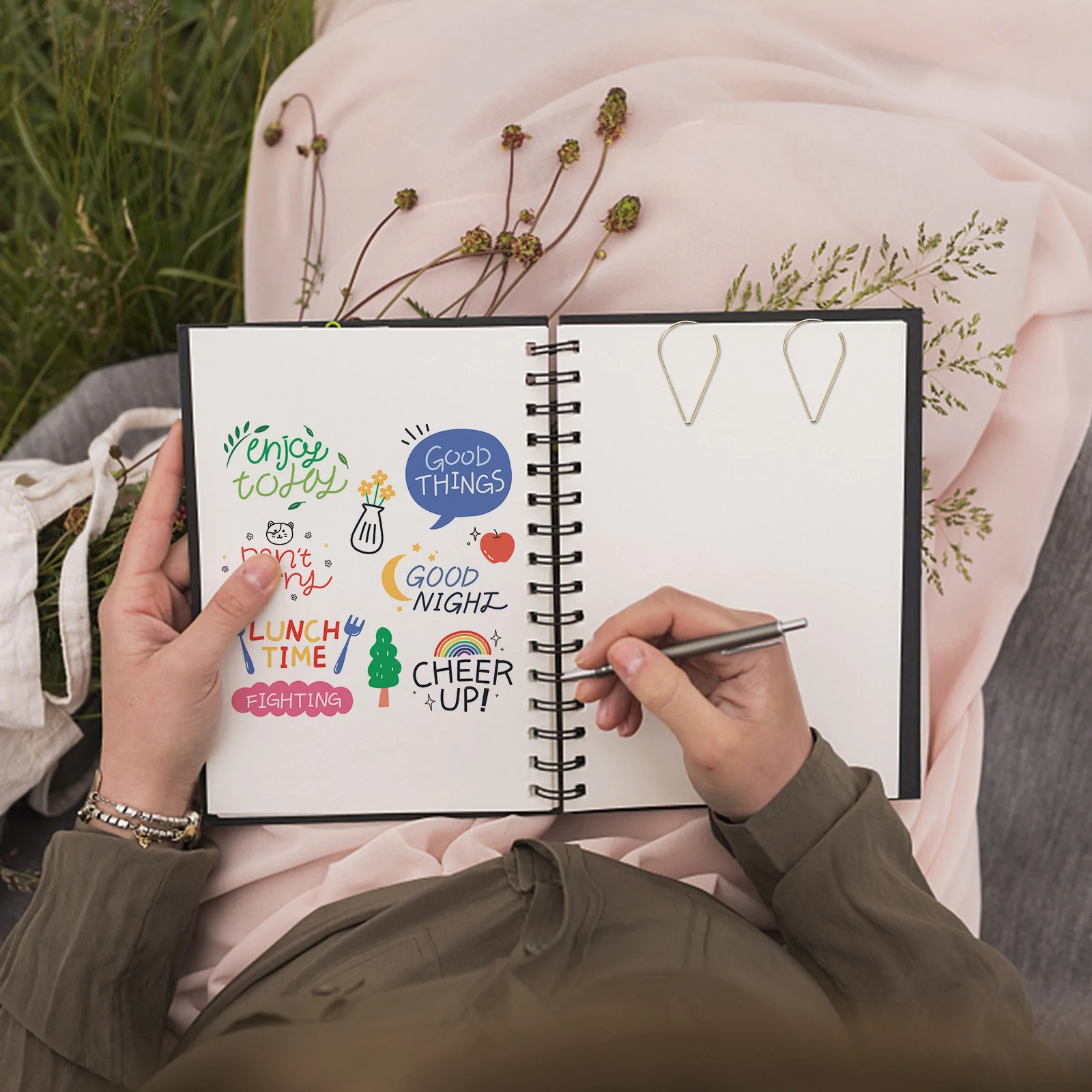 10pcs Water Drop Bookmarks Metal Paper Clips Decorative Shaped Clip For Office School Home Small Steel Pin Dripping Paperclip