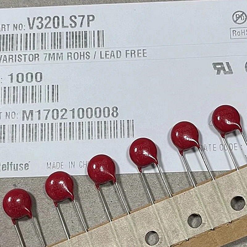 1/10/20PCS New Original Litteifuse For V320LS7P P3207 Red Varistor 510V 1.2KA DISC 7MM Rheostat AC320 DC420 65pF MOV V320LS7P