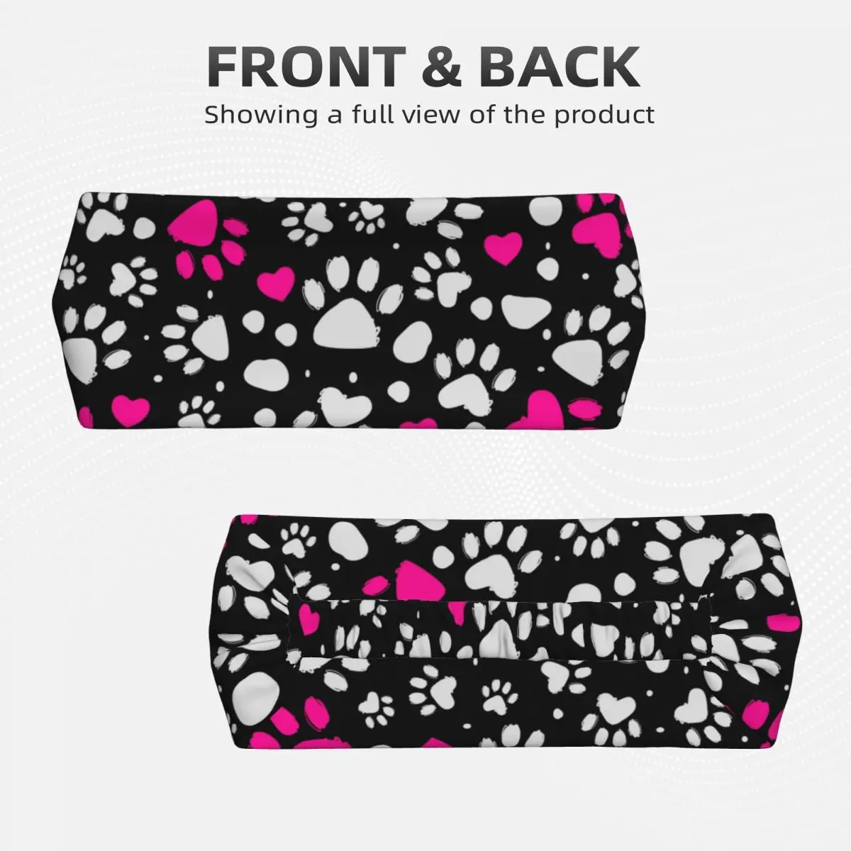 Custom Animal Footprint Dog Paw Prints Sports Headband for Exercise Non Slip Stretchy Moisture Wicking Sweatband Women Men