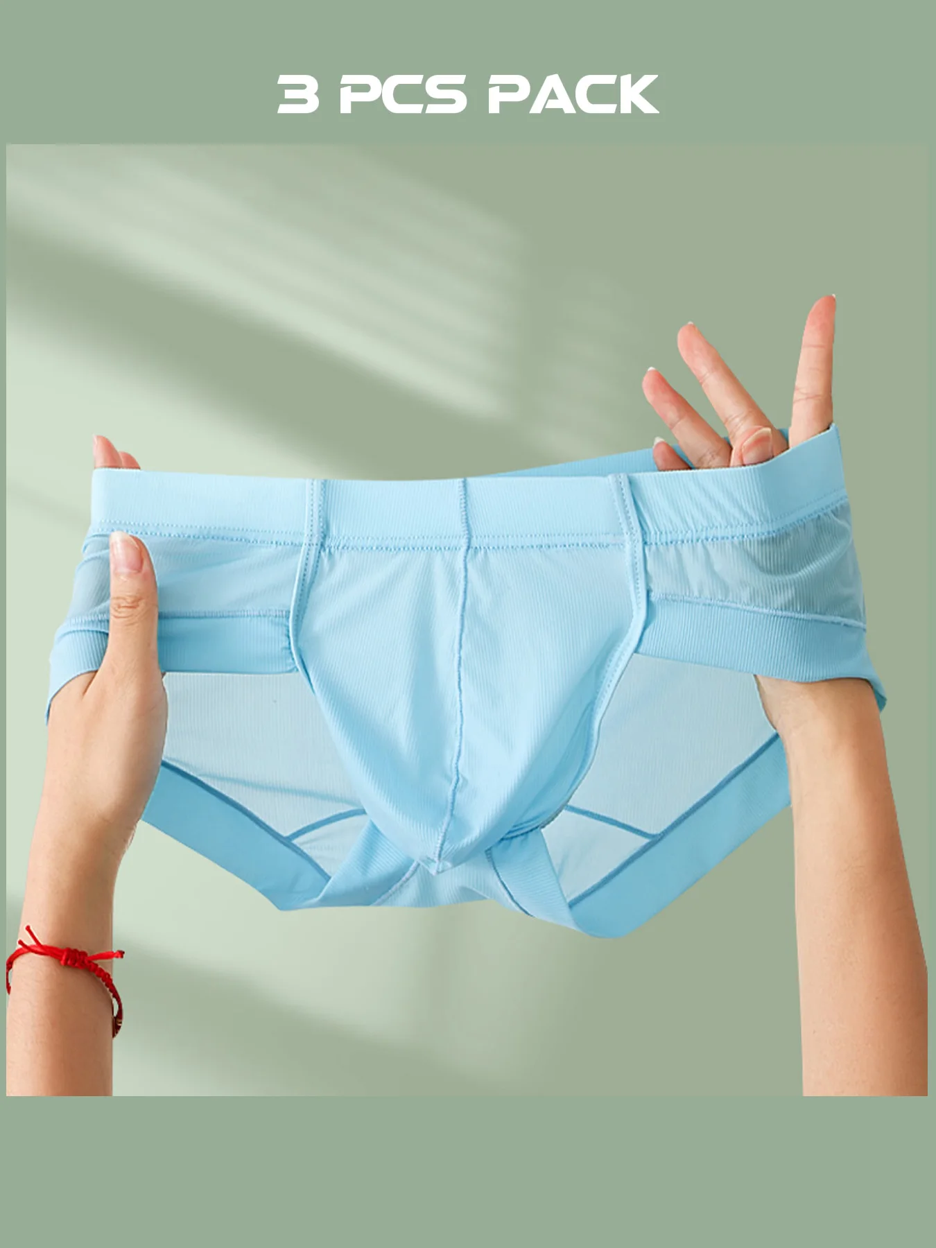 

Men's Sexy Ice Silk Mid Waist Briefs Solid Seamless U Convex Sports Panties Lingerie Underwear Large Size Summer Cool Underpant