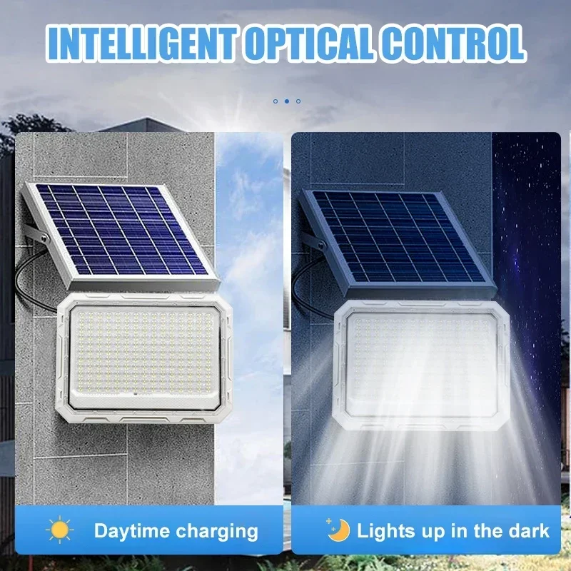 High Power Solar Lamps Outdoor Waterproof Spotlights Solar Lights Remote Control Solar Floodlight Wall Street Garden Sunlights