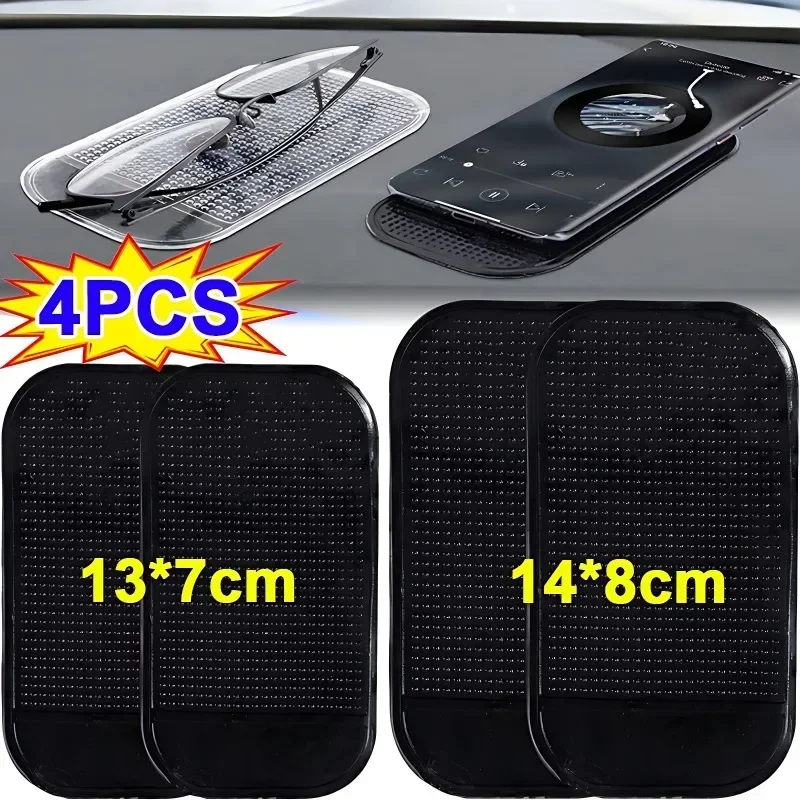 1/4 peças de Almofada Antiderrapante de Silicone para Painel de Carro, Suporte de Armazenamento para Celular, Almofada Adesiva Antiderrapante para Int