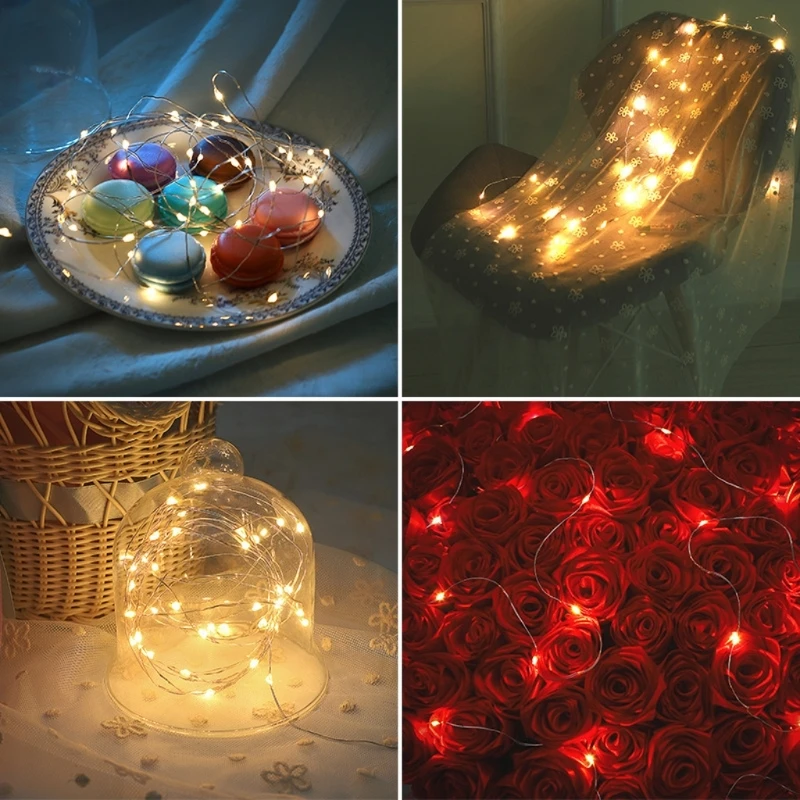 Guirlandes lumineuses Led scintillantes à piles, 3 modes, Mini guirlandes lumineuses pour pots Mason, Vases, bricolage, décorations de fête de mariage