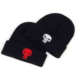 Unisex Punisher Embroidery Beanies Autumn Winter Warm Hat Hip Hop Cap Beanie Hat Caps for Women Men