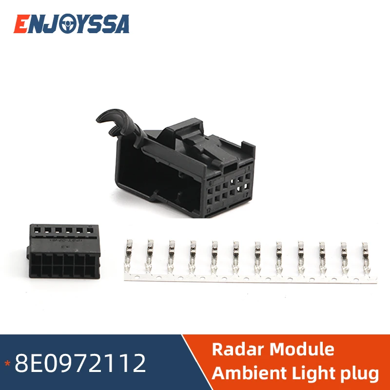 12 Pins Female Radar Module Ambient Light Controller Plug Connector with 12pcs Terminal 8E0972112 For VW 8E0 972 112