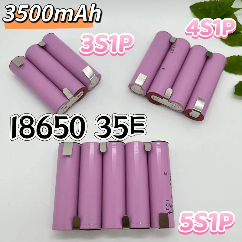 NCR18650-35E بطارية ليثيوم أيون 2S1P/2S2P/3S1P/3S2P/4S1P/4S2P/5S1P/5S2P/6S1P/6S2P 7.2V-25.2V 3.5/7.0Ah بطارية مفك البراغي