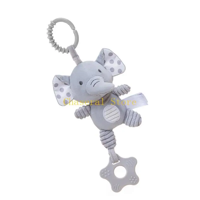 Cuna infantil E7CE alrededor del juguete colgante decoración con colgante elefante teether calmante