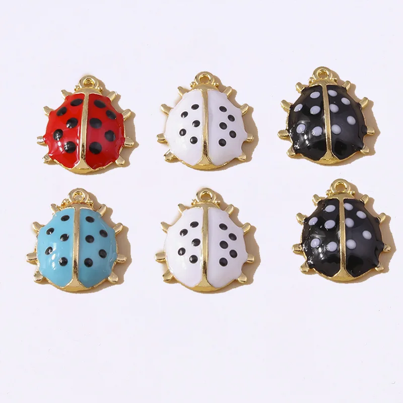 

Duarte 20Pcs/Lot Cartoon Enamel Insect Ladybug Charms Pendants for Jewelry Making Earrings Necklaces Bracelets DIY Crafts Supply
