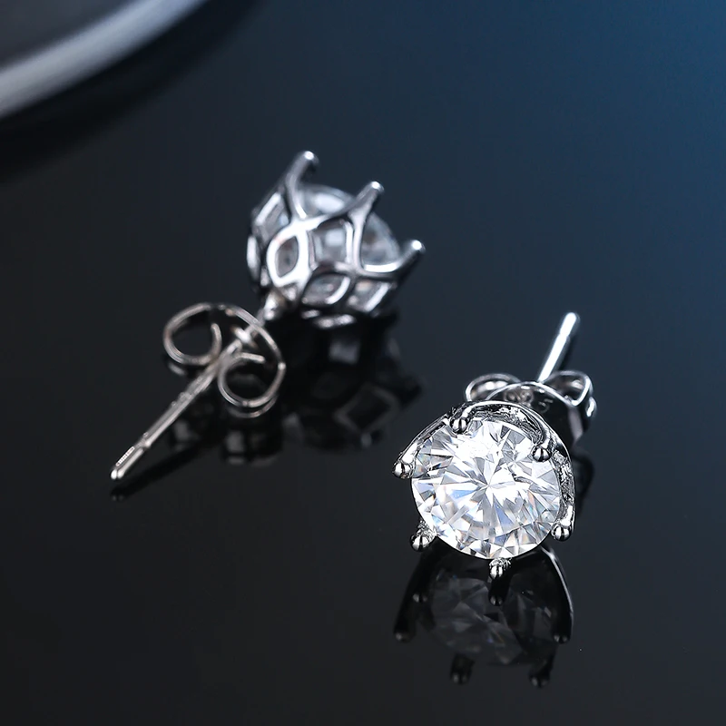 Wunderschöne 0,5-2 Karat D-Farbene Moissanit 925 Sterling Silber Damen-Ohrstecker Top Funkelnder Hochzeitsschmuck – Detail 12
