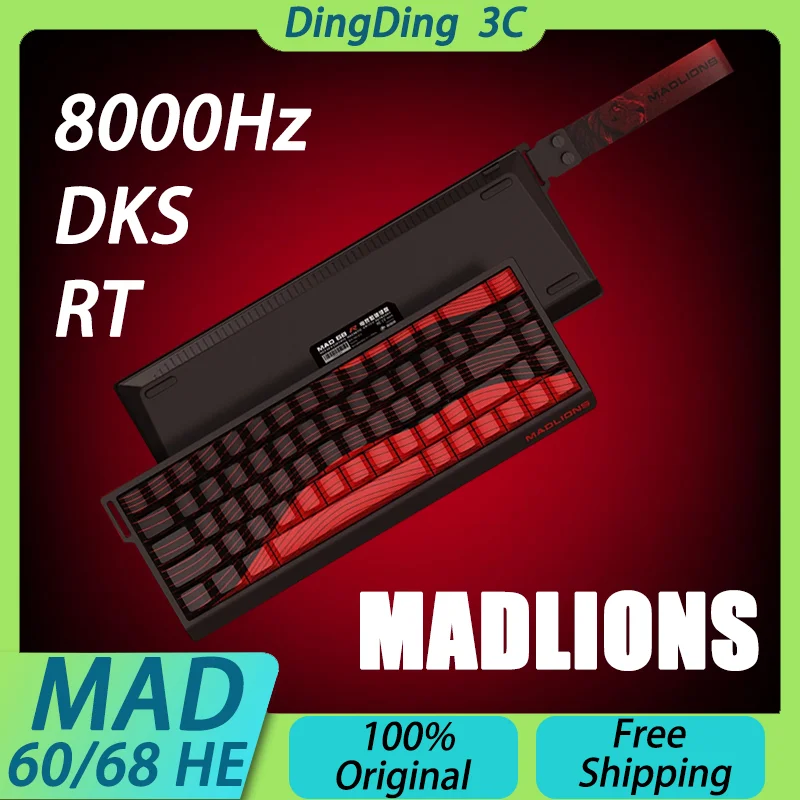 MADLIONS MAD60 MAD68 HE Magnetic Switch Mechanical Keyboard 61/68 Keys 8K DKS RT Magneto FPS E-sports Custom VALORANT Gamer Gift