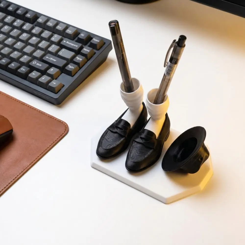 Funny Stylized Character 3D Printed Pen Holder Creative Art Ornament Human Shaped Dancing Figurine Pen Holder Dynamic Posture