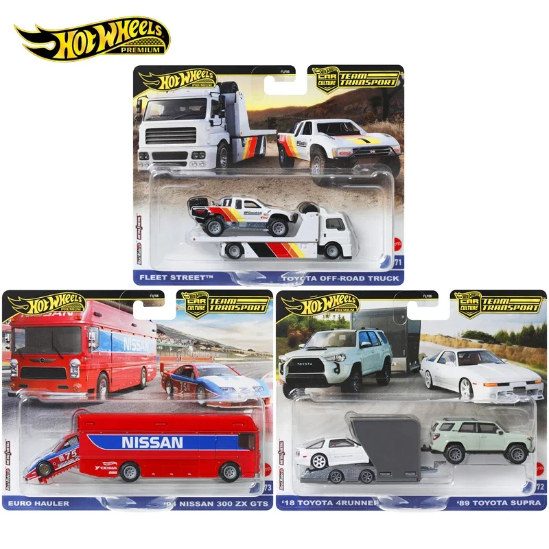 Oryginalny Hot Wheels Premium Car Culture Team Transport Diecast 1/64 Zabawki dla chłopców Toyota Supra 4runner Nissan Street Fleet Gift