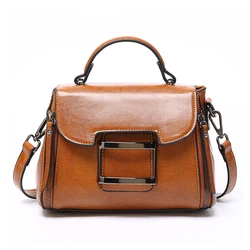 Cowhide Women's Shoulder Bag Vintage Large Capacity Genuine Leather Female Handbag Luxury Designer Fashion Crossbody Bags 2901