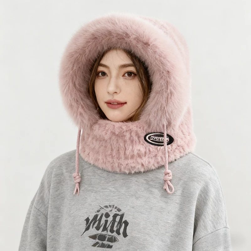 Topi Balaclava 3in1 untuk Cuaca Dingin, Syal Masker Anti Angin, Pelindung Telinga Berbahan Fleece Tebal, Penutup Wajah untuk Berkendara di Luar Ruangan