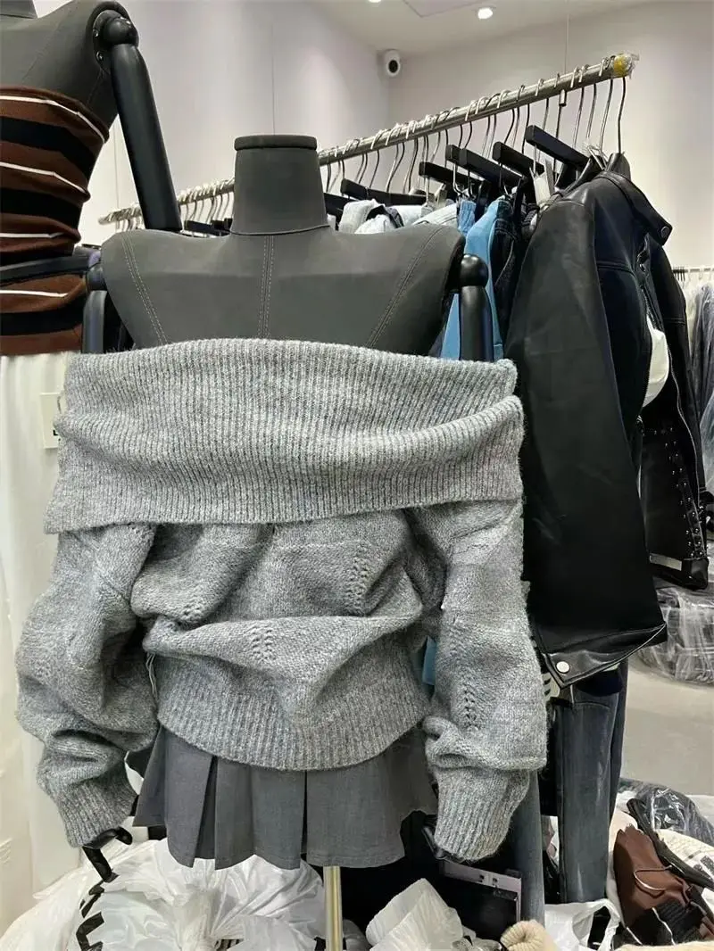 بلوفر نسائي كوري أنيق عتيق بأكمام طويلة سترات محبوكة أنيقة Y2K ملابس خروج جمالية للخريف #2