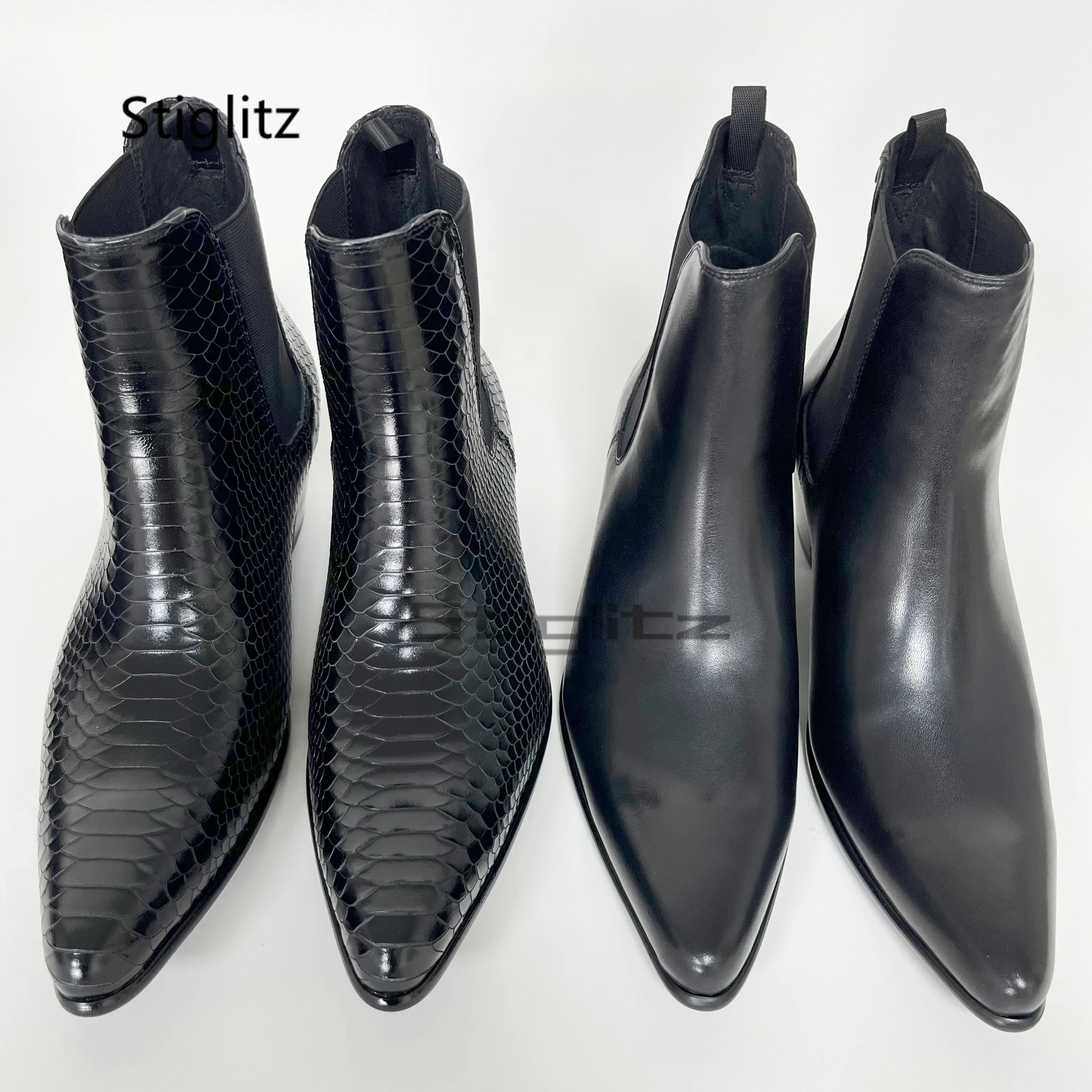 

Модные мужские ботинки челси с крокодиловым принтом из натуральной кожи, с заостренным носком, на молнии, короткие, для вечеринок, деловые, нарядные.