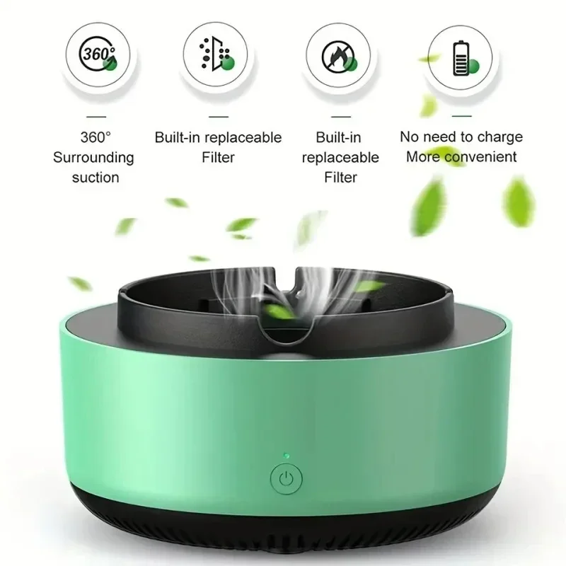 The New Smart Ashtray Air Purifier Instantly Removes Second-hand Smoke and Odors, Without Batteries, Ring Aromatherapy Tablets