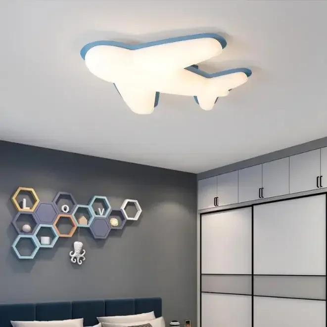 Modern Simple Net Red Cartoon Children's Room Ceiling Lamp Nordic Boys' and Girls' Room Aircraft Lamp Bedroom Lamp