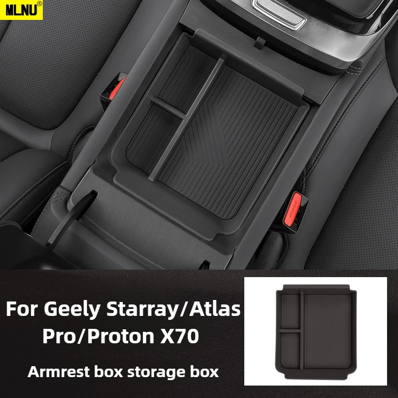 

Armrest Box Storage Organizer For Geely Starray/Atlas Pro/Proton X70 Accessories 2024-2025 ,Divided Storage/Non-Slip/Silicone
