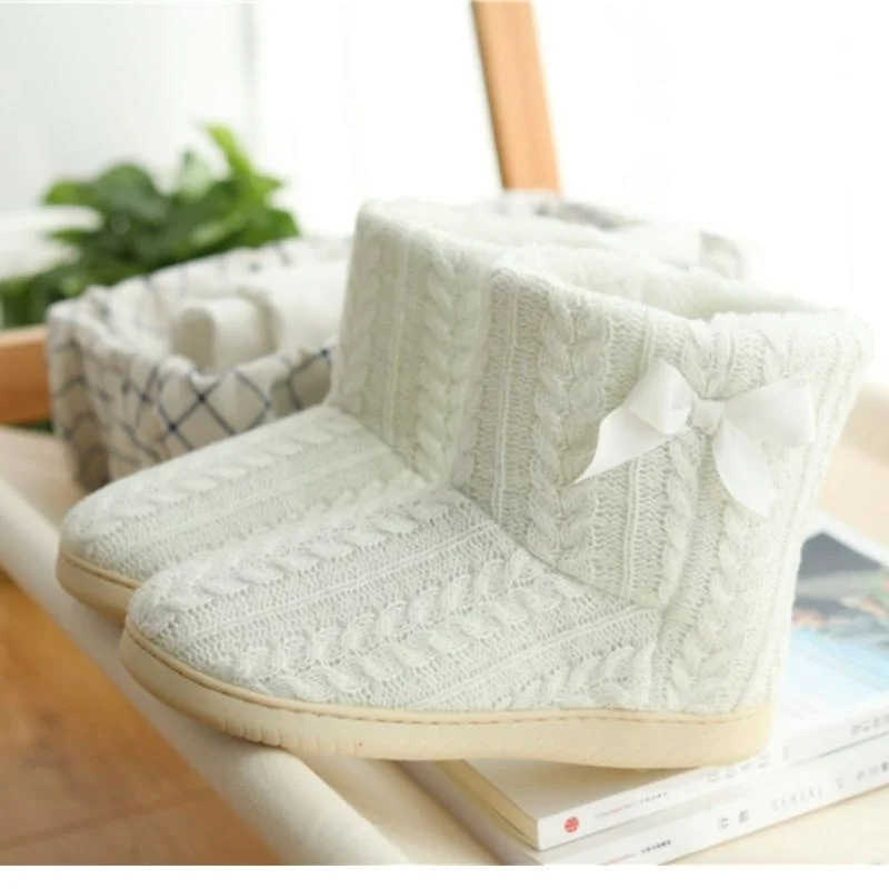 Women Slipper Booties Winter Warm Cute Plush House Boots Indoor Outdoor