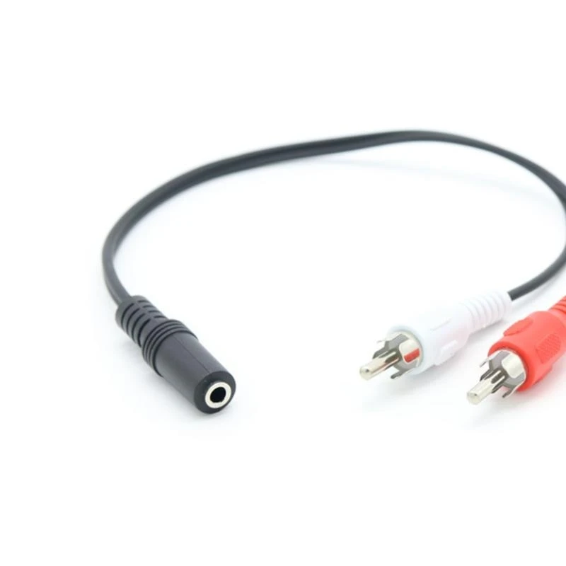 P9JB 25cm longueur 3.5mm stéréo à 2 câble RCA amplificateur ligne connexion ligne