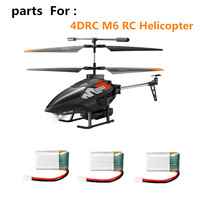 4DRC M6 RC Helicopter Battery / 3.7V 400mAh  4D-M6 Drone Spare Parts M6 Battery XH2.54 plug