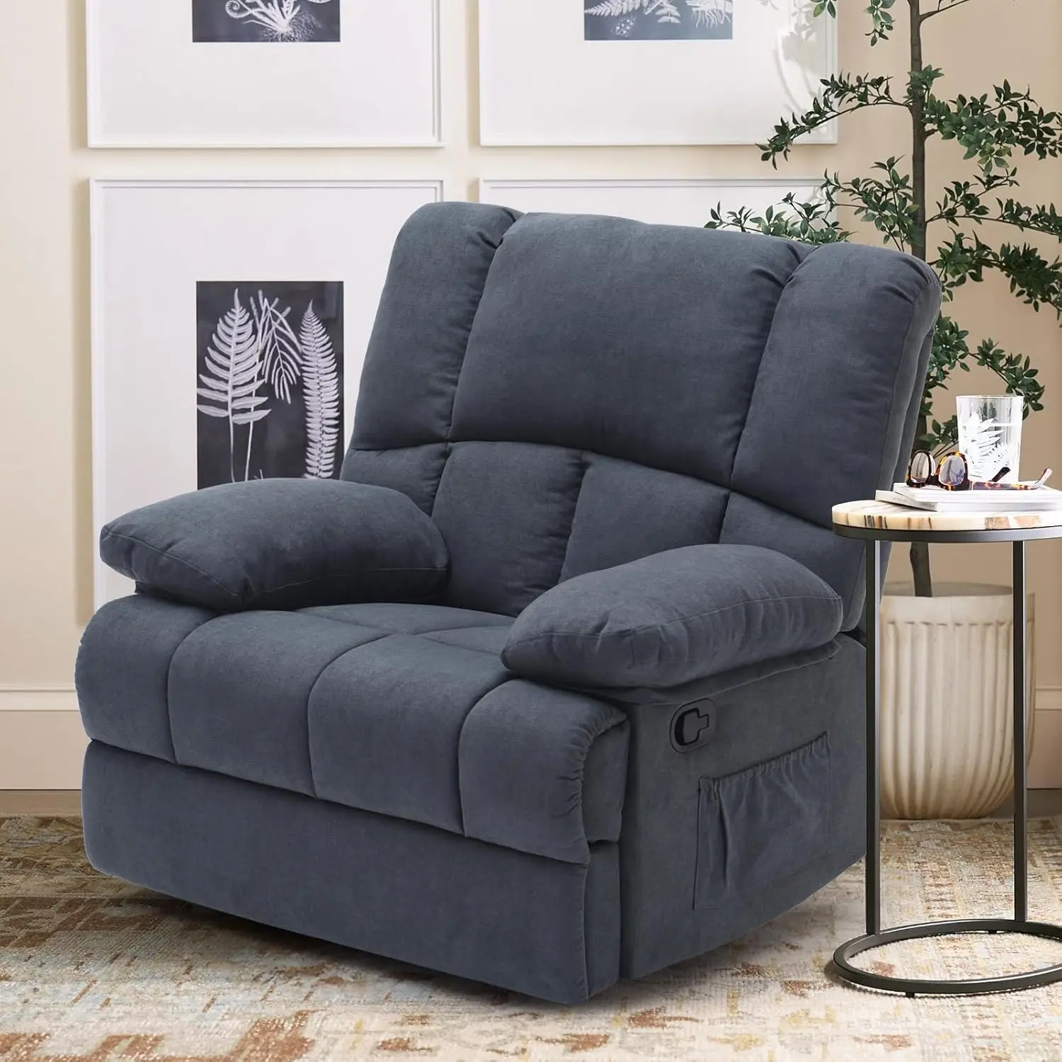 

STARY Oversized Rocking Rocker Recliner Chair for Living Room Adults, Dark Grey