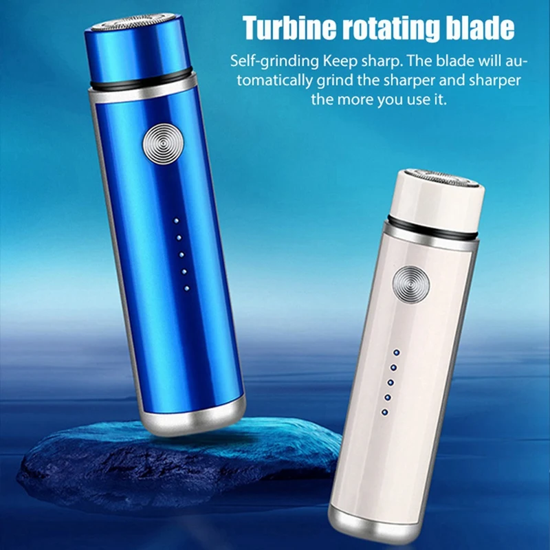 Mini Afeitadora eléctrica portátil para hombre, Afeitadora de barba lavable, Afeitadora facial recargable por USB para hombre