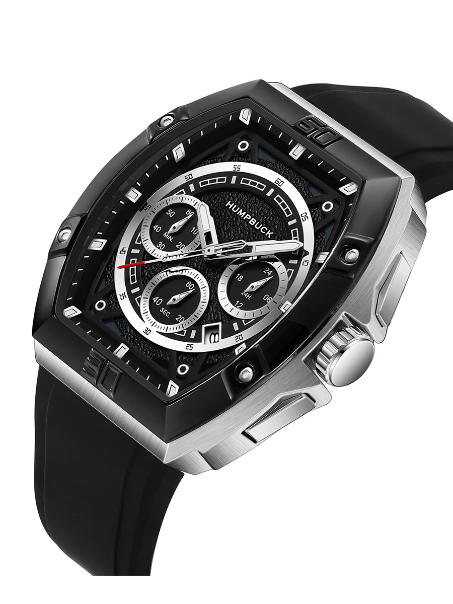 HUMPBUCK Watch Popular Sports Wristwatch for Men Waterproof Luminous Hands and Silicone Strap 24/12 Hr Wristwatch Gift for Men