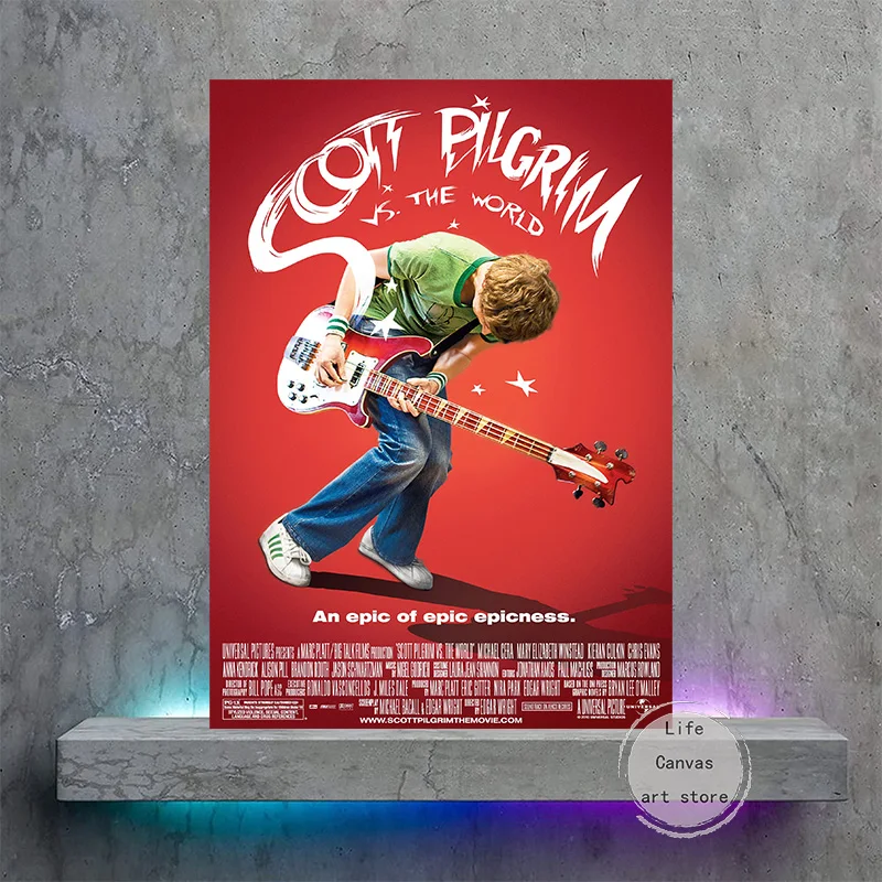 Vintage Movie Scott Pilgrim Vs. The World Anime Comedy Art Poster Canvas Painting Wall Print Picture for Living Room Home Decor