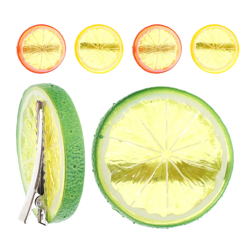 

6Pcs Cute Hair Clips for Women Lemon Fashion Hair Accessories Small Clips for Daily Use Kawaii Hairpins