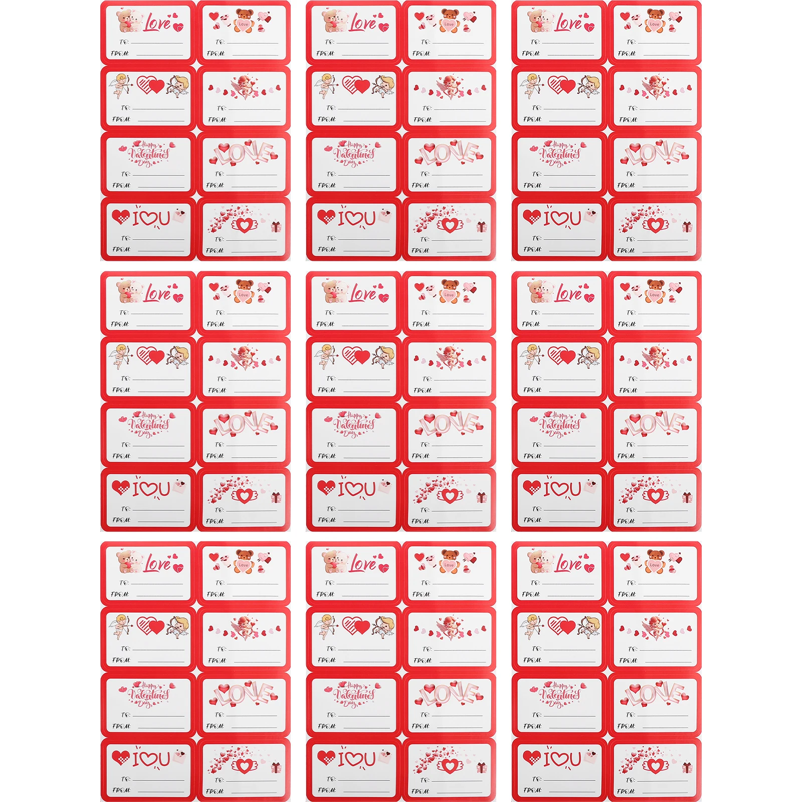 

10pcs Valentine Stickers Party Favors Envelope Seals Safe Material Adhesive Ideal Bag Decorations Framed Cards Tags
