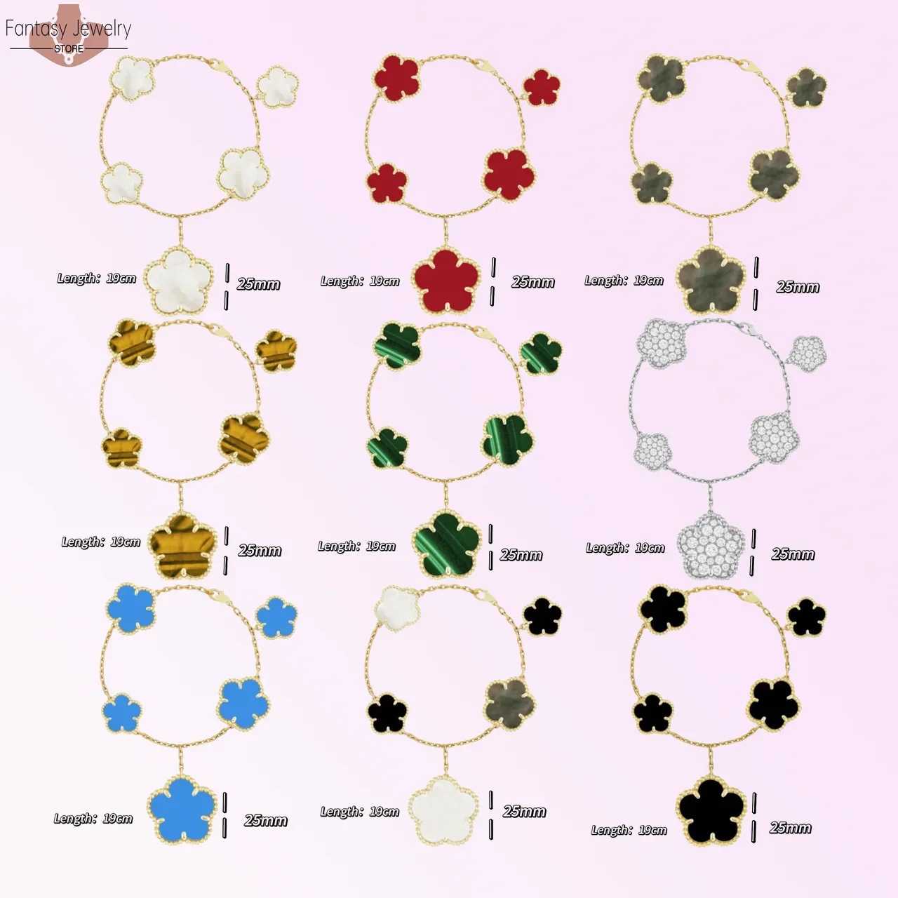 

Bestselling Bracelet, Five Leaf Lucky Flower Bracelet Jewelry, Luxury Lucky Five Leaf Grass Bracelet, Women's Style