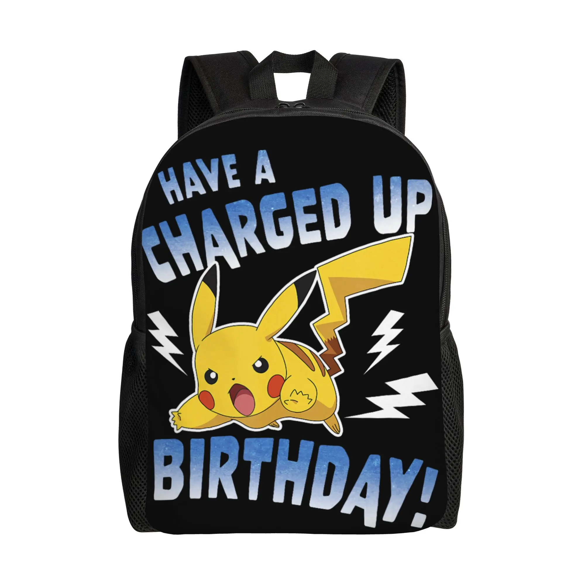 Mochilas Bandai Pokemon Birthday Pikachu Charged Up Daypack mochila para trabalho e escritório, mochila de grande capacidade
