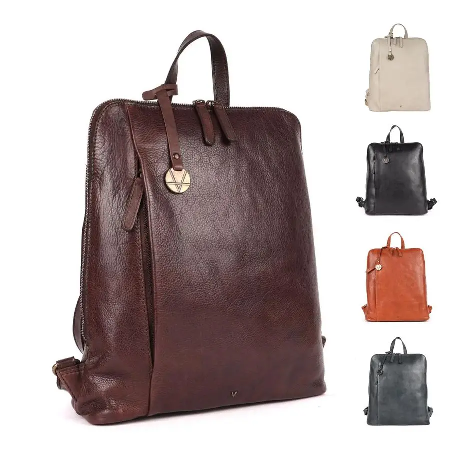

Inch Genuine Leather Backpack for Women and Men, Brown Leather Backpack with Adjustable Shoulder Strap