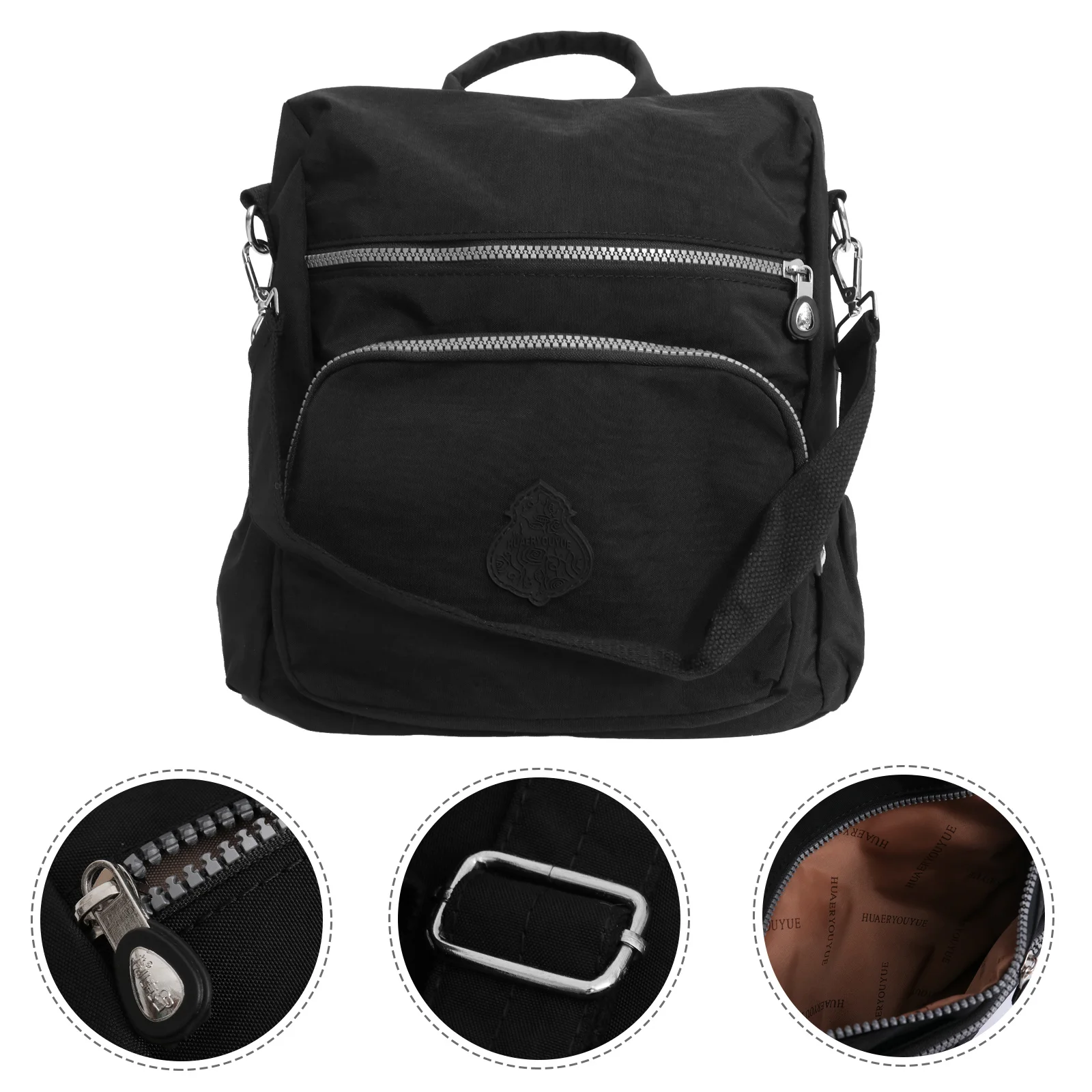 

Women Nylon Anti-Theft Backpack Large Storage Multi-Function Water-Proof Mummy Shoulder Bag Black Women Nylon Backpack