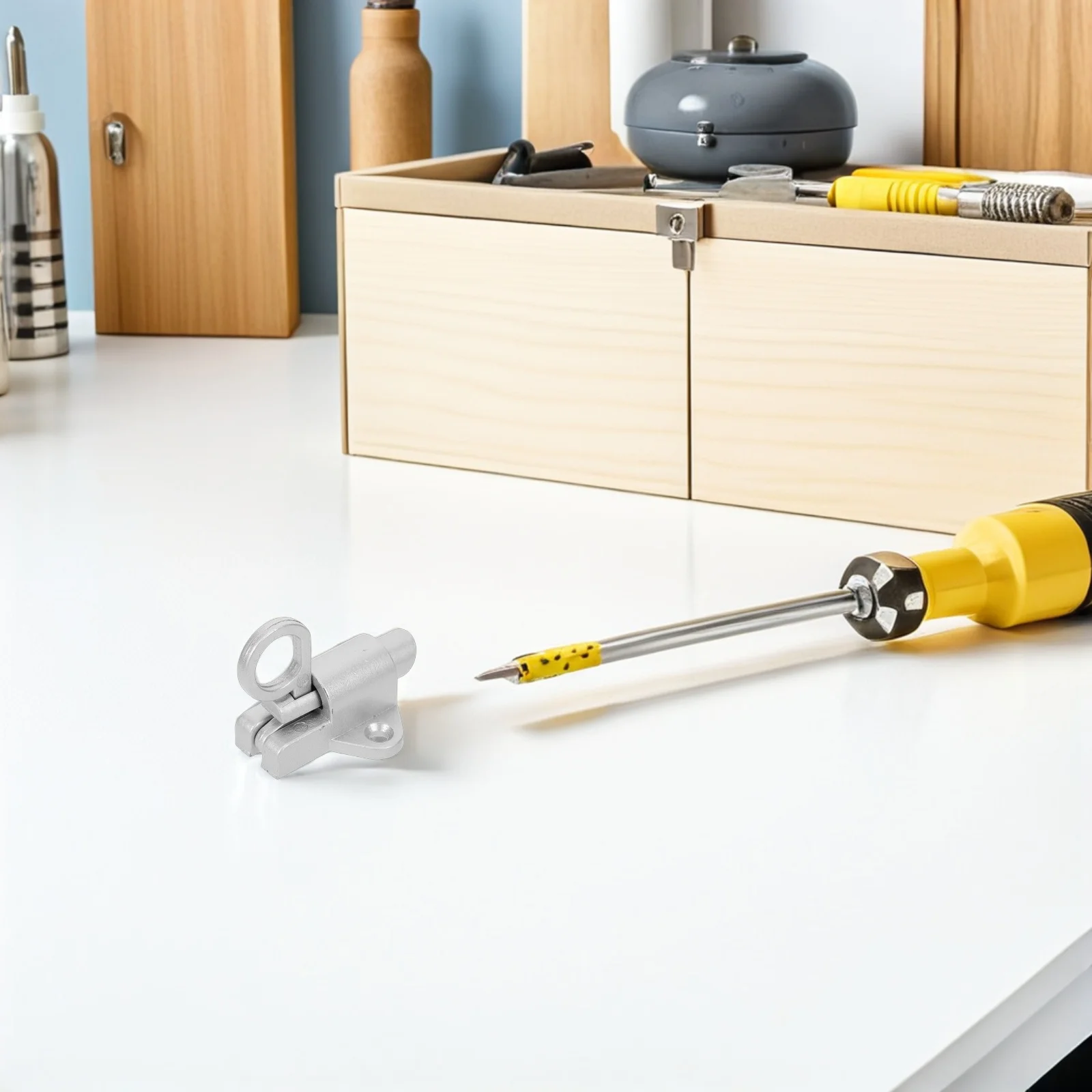 

4Pcs Aluminum Alloy Self Closing Latch for Door Window Cabinet Security - Spring Loaded Automatic Lock with Screws Attic Rv Gate