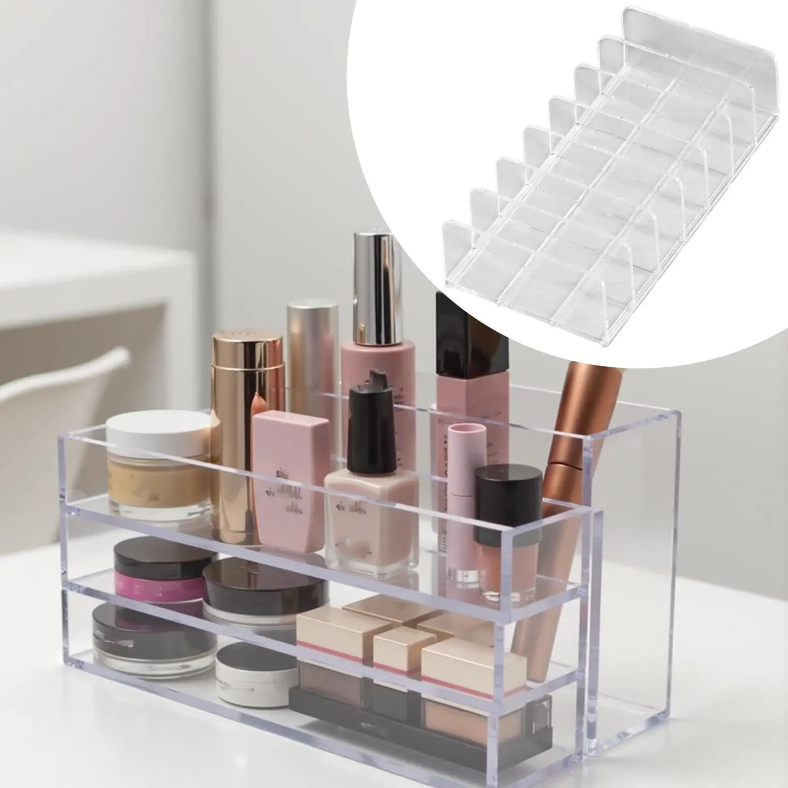 

Acrylic Eyelash Storage Holder Clear Makeup Organizer Cosmetic Container Display for Eyelash Extension Salon Accessories