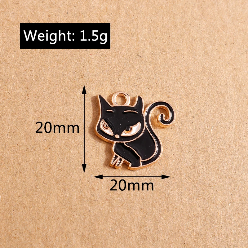 10 stücke Emaille Cartoon Tier Katze Charms Anhänger für Schmuck Herstellung Halskette Ohrringe DIY Armband Zubehör liefert – Detail 7