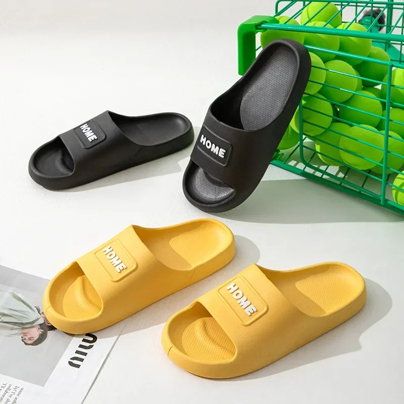 

PVC Summer Women Soft Slippers Indoor Home Casual Flat Flip Flops Bathroom Non-slip Slipper Outdoor Men Beach Slides Shoes