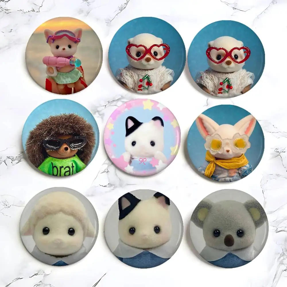 Cute S-sylvarnian-F-famrilies Badges Tinplate Soft Button Pin Brooch Metal Badge Custom Jewelry Accessories Hat Bag Lapel