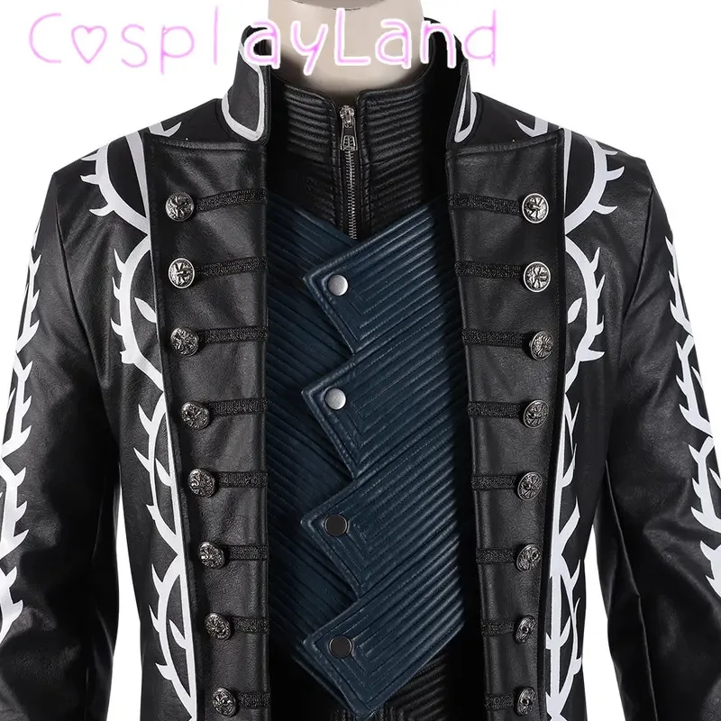 حار لعبة DMC5 تأثيري Vergil زي Nelo الزي الكامل مع أحذية هالوين كرنفال الرجال البدلة سترة سترة مخصص ir ؛ l5