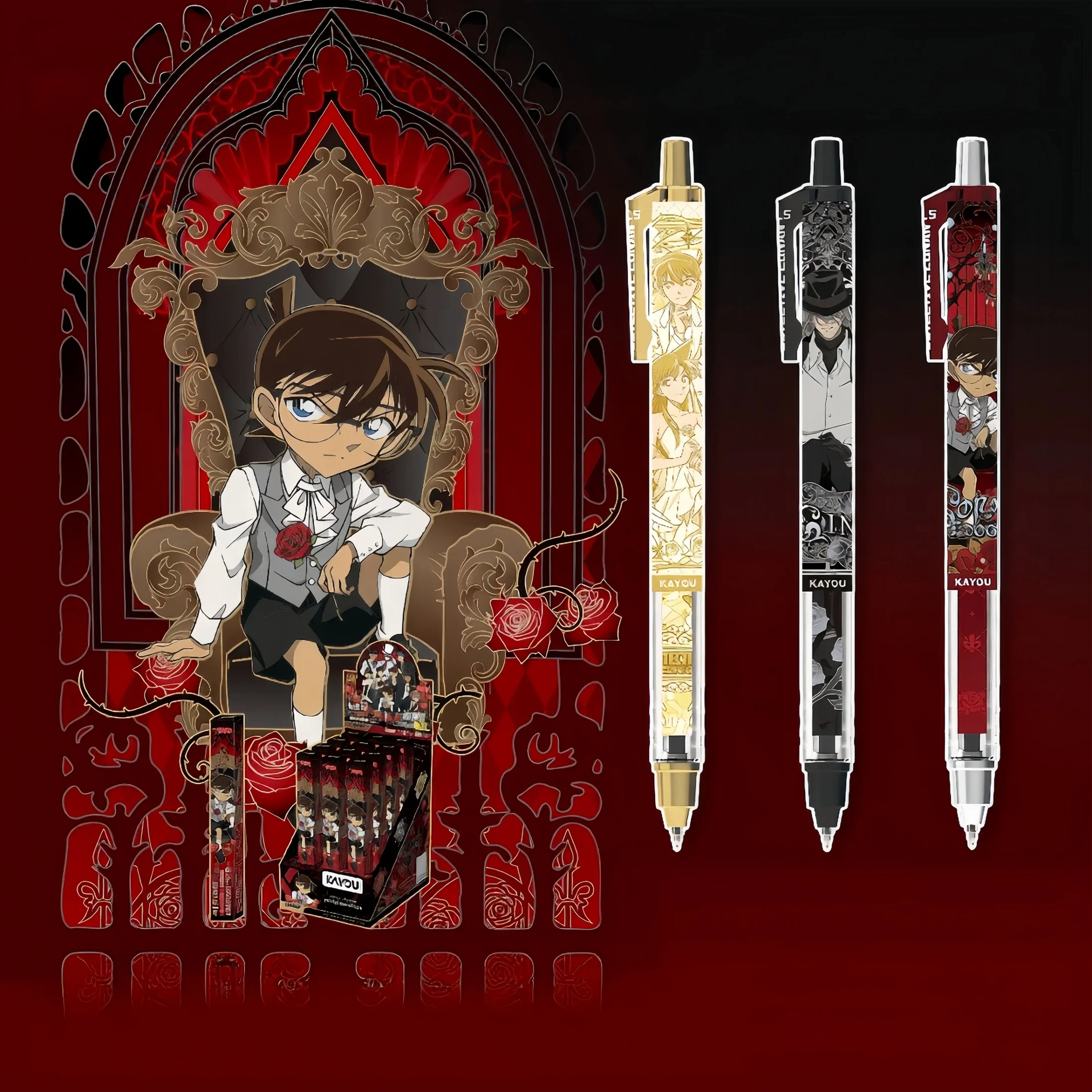 Detective Conan Gel Pen, Detective Edition Series 1, Authentic Student Stationery, Black Signature Pen Blind Box